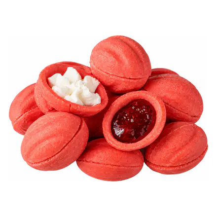 Pechka Oreshki with Raspberry Jam & Vanilla Cream