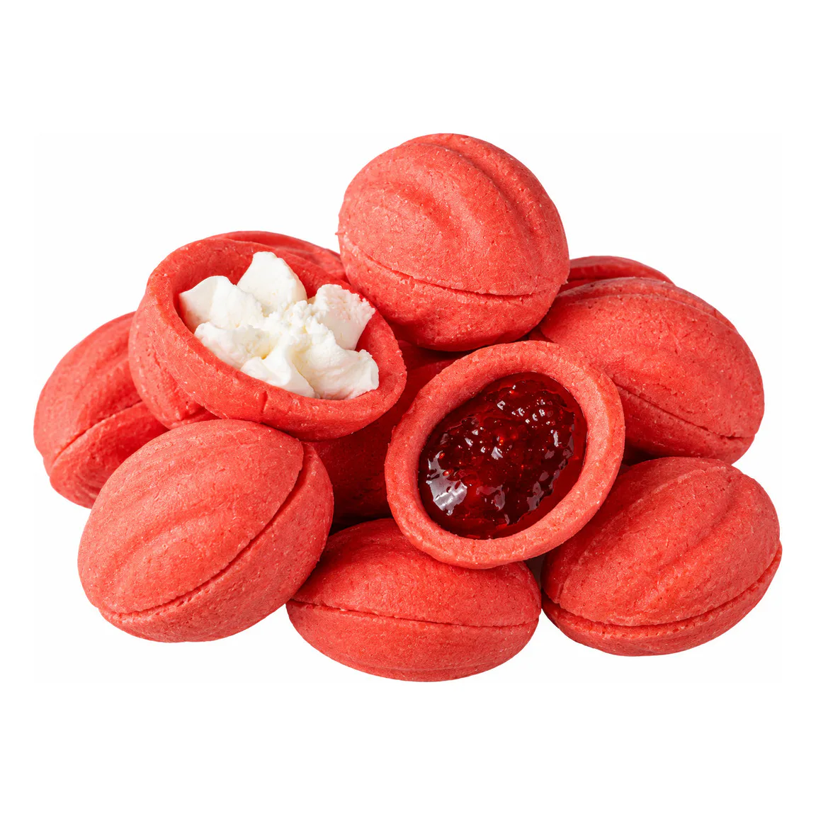 Pechka Oreshki with Raspberry Jam & Vanilla Cream