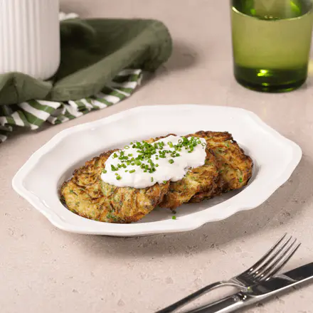 White Zucchini Oladi (Fritters)