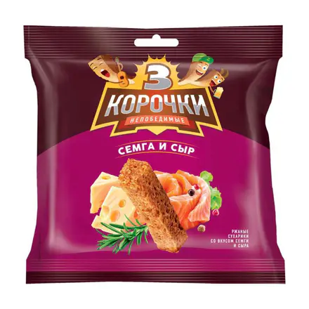 3 Korochki Salmon & Cheese Rye Croutons